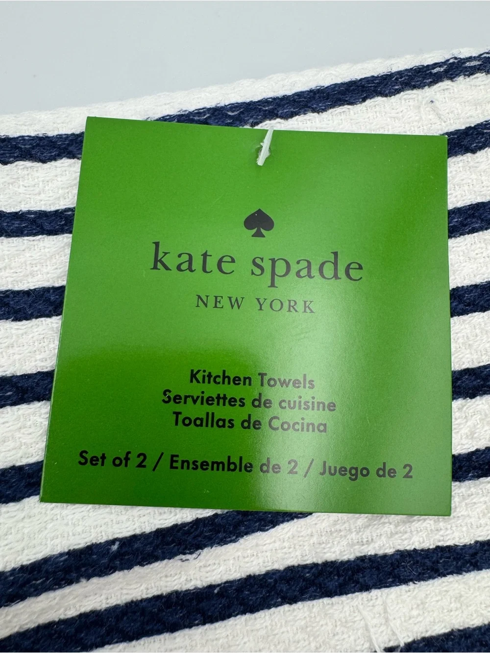 Kate Spade New York Orange Stripe Kitchen Towels Set 4 Citrus Navy White‎